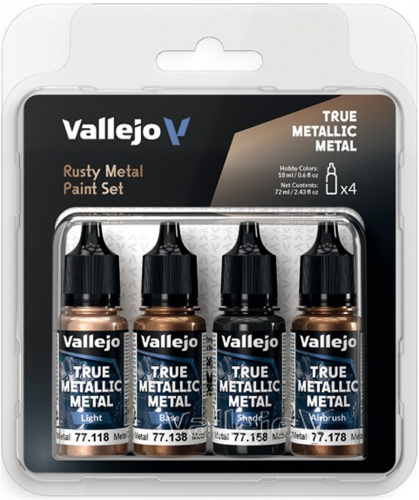 Vallejo: 77.269 - True Metallic Metal - Rusty Metal Paint Set (4)